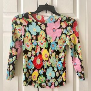 Alberto Makali Floral Crinkle Top SzSM
